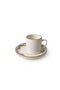 Hermia Juego de tazas de café y platos de cerámica, 12 piezas, Crema y Marrón